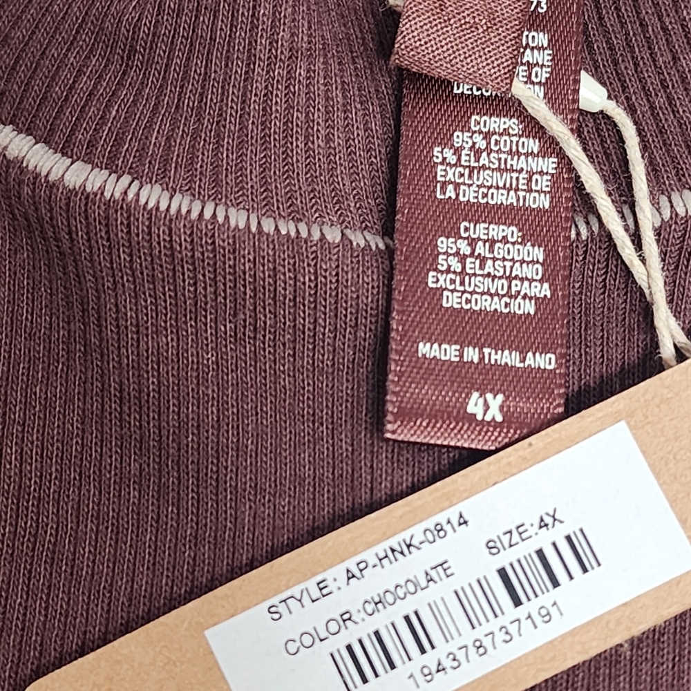 SKIMS COTTON RIB MOCK NECK TANK in Chocolate Size 4X - Picture 9 of 10